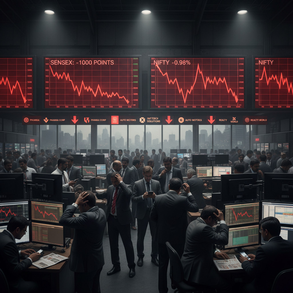 Market Shock: Nifty Dips 1% and Sensex Plummets Over 1,000 Points in Just 3 Days – What’s Behind the Slide?