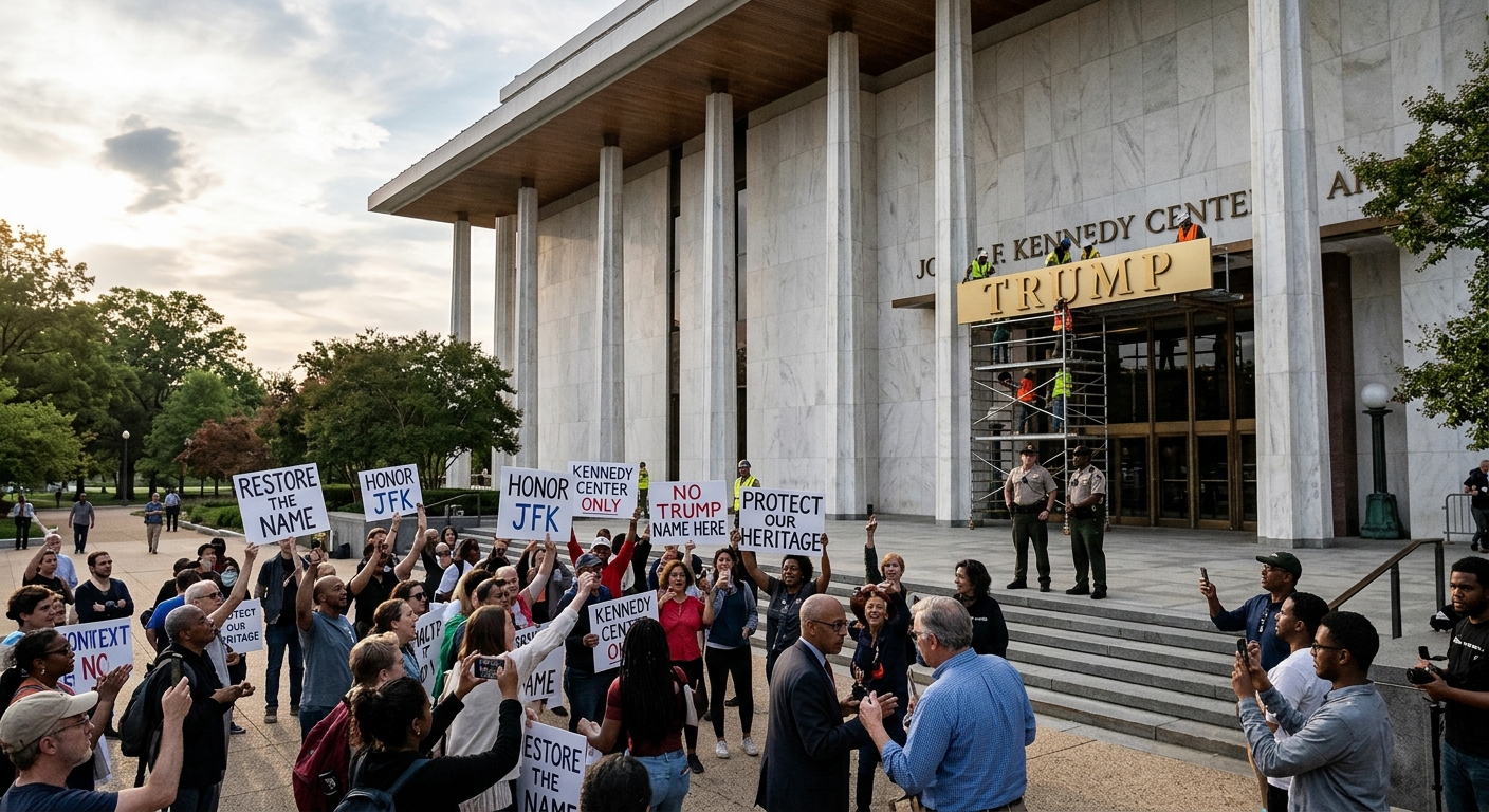 Trumps Name Removed from Kennedy Center Facade, Says Top Official